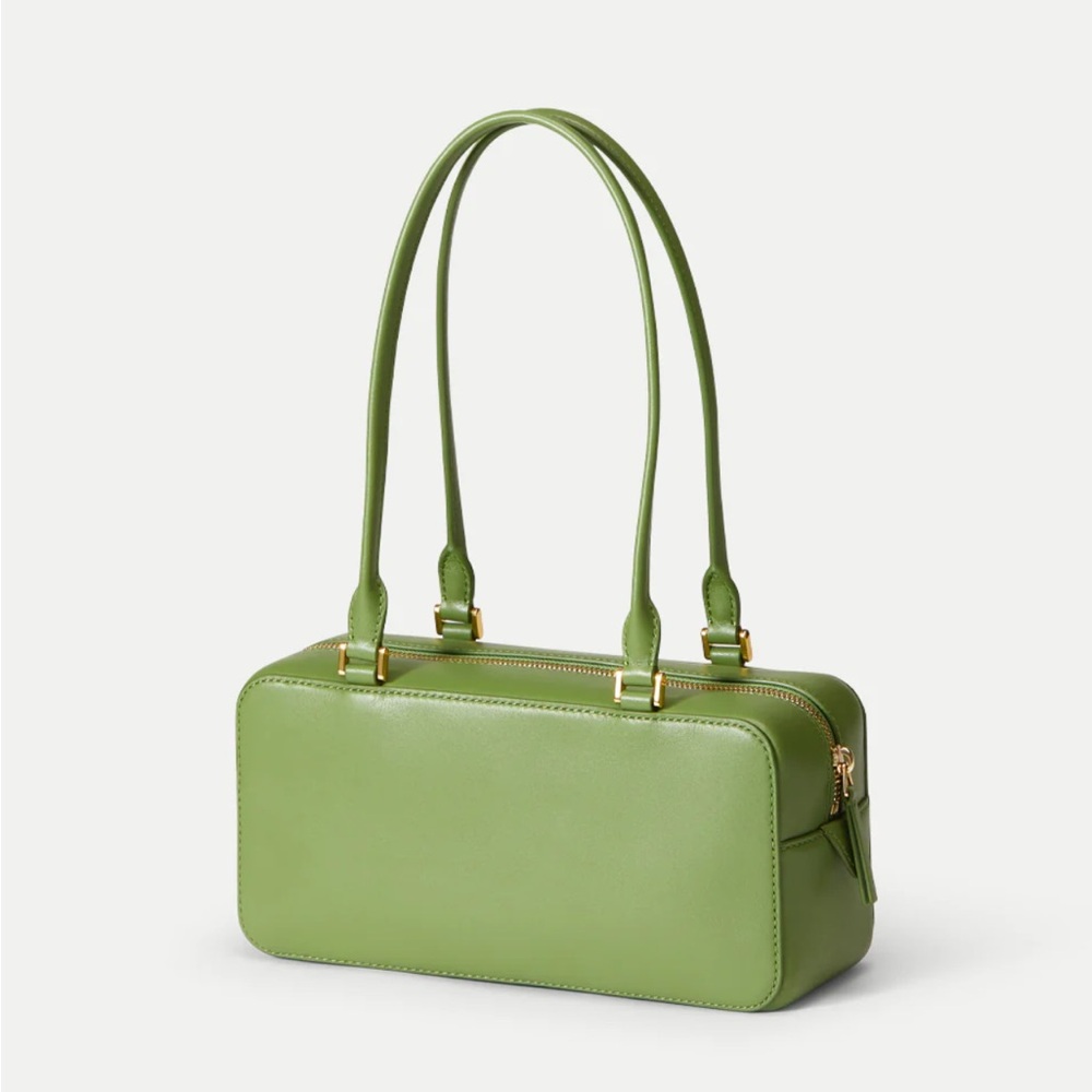 Green Leather Shoulder Bag - TRENDY COLOR - Picture 2 of 11
